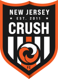 The logo of NEW JERSEY EST.2011 CRUSH in black and orange color